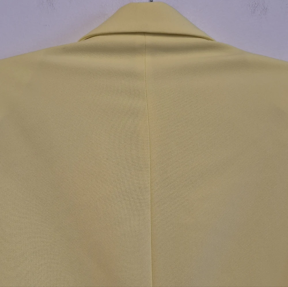 Topshop Oversized Blazer Single Breasted Lined Lemon Yellow Women's Sz 4 - Picture 8 of 11